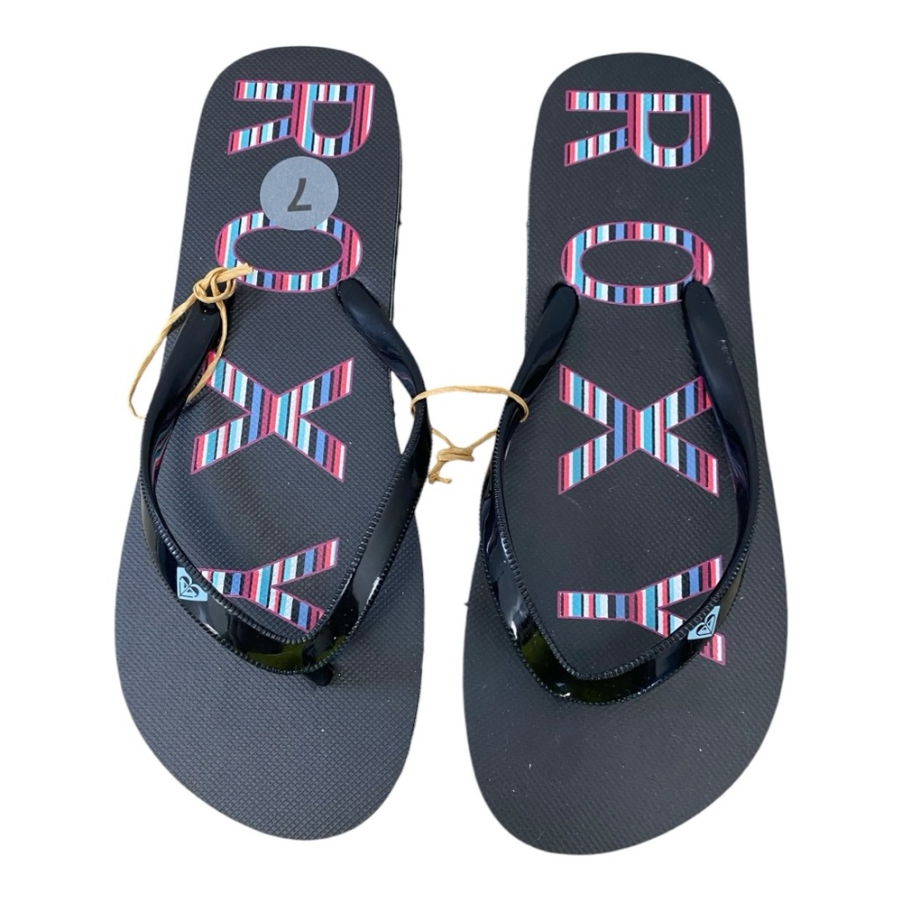 Roxy Women's Starfish V Summer Beach Sandal Flip-flops Thongs Black Size 7 NWT - Picture 2 of 4